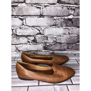 Dolcis Brown Leather Slip On Loafers Dress Shoes Women Sz 8.5M US/39EU